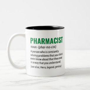 Tasse 2 Couleurs Funny Pharmacist dictionnaire Définition, Pharmaci