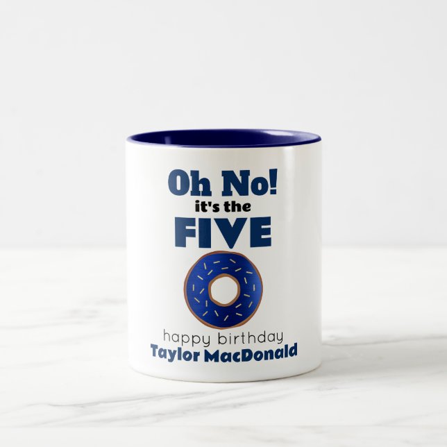 Tasse 2 Couleurs Funny Police Donut 50e anniversaire (Centre)