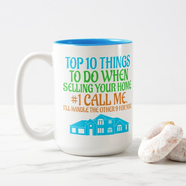 Tasse 2 Couleurs Funny Real Estate Agent Broker Don Realtor (Avec donut)