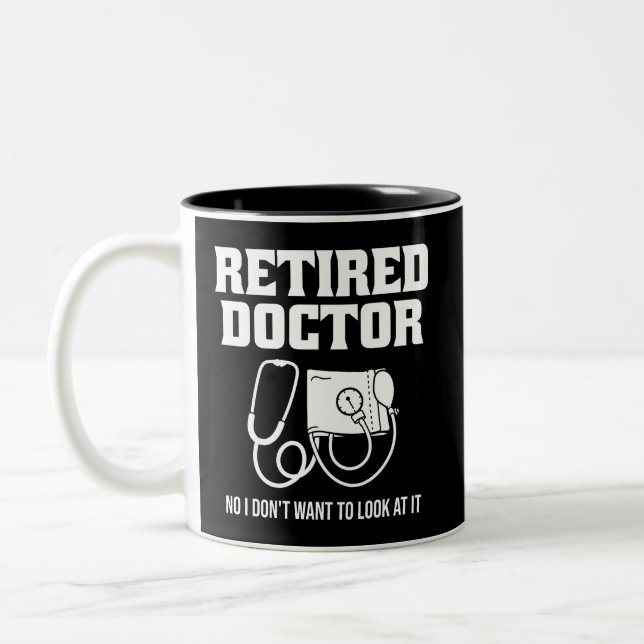 Tasse 2 Couleurs Funny Retraité Docteur Stethoscope Retraite (Gauche)