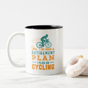 Tasse 2 Couleurs Funny Retraité Plan de retraite cycliste Cycliste 
