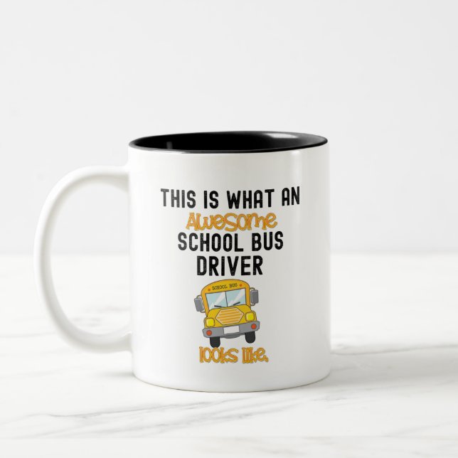 Tasse 2 Couleurs Funny School Bus Driver C'est ce qui est génial   (Gauche)