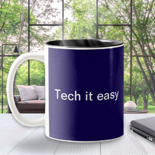 Tasse 2 Couleurs Funny Tech Humour programmeur d'ordinateur Monogra