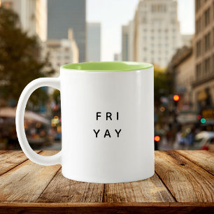 Tasse 2 Couleurs Funny TGIF Merci Dieu c'est vendredi mignon citati