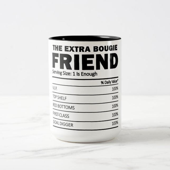 Tasse 2 Couleurs Funny The Extra Bougie Friend Nutrition Facts (Centre)