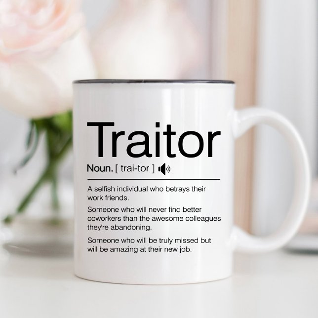 Tasse 2 Couleurs Funny Traitor, enseignant quittant le travail cade (Créateur téléchargé)