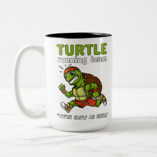 Tasse 2 Couleurs Funny Turtle Running Team Cardio Exercice