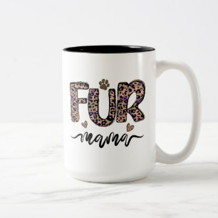 Tasse 2 Couleurs Fur Mama, Idée Cadeau Chien Maman, Idée Cadeau Cha