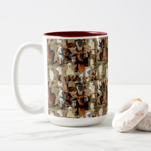 Tasse 2 Couleurs "Furry Moments : An Alpaca Photo Collage"