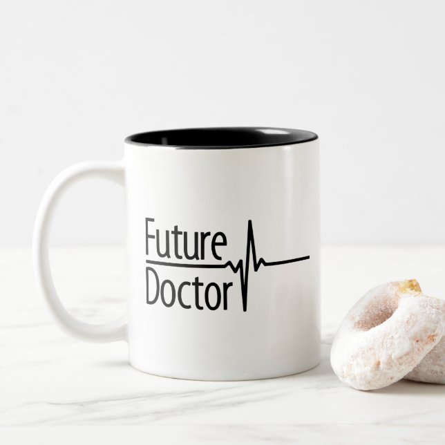 Tasse 2 Couleurs Futur docteur ECG (Avec donut)