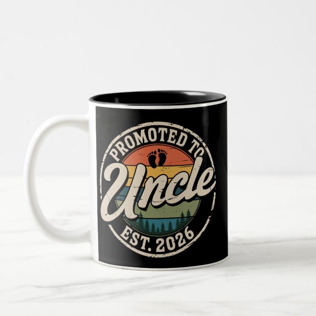 Tasse 2 Couleurs Futur Oncle Prévu 2026 Annonce de Grossesse  (Gauche)