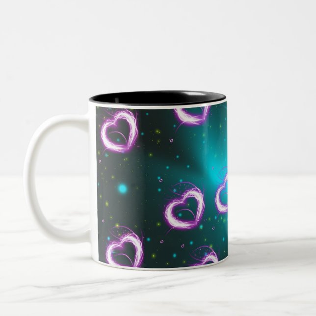 Tasse 2 Couleurs Galaxie de coeur (Gauche)