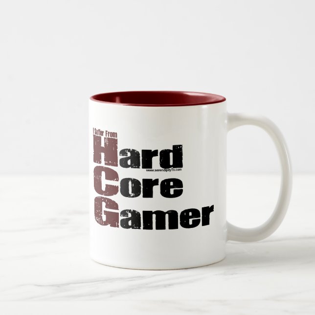 Tasse 2 Couleurs Gamer de noyau dur (Droit)