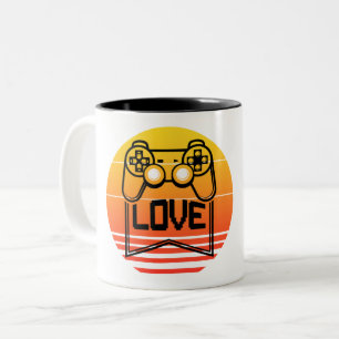 TASSE 2 COULEURS GAMER LOVE - JEU NERD