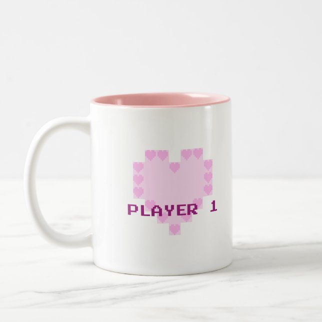 Tasse 2 Couleurs Gamers dans l'amour - joueur 1 (Gauche)