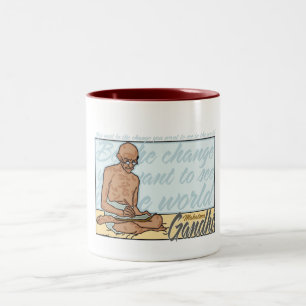 Tasse 2 Couleurs Gandhi soit la citation de changement