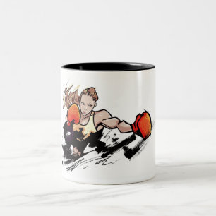 Tasse 2 Couleurs Gant de boxe de port de femme