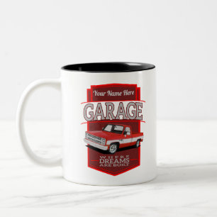 Tasse 2 Couleurs garage rétro personnalisé c10
