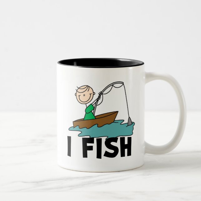Tasse 2 Couleurs Garçon je pêche (Droit)