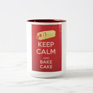 Tasse 2 Couleurs Garde ton calme et fais un gâteau Poster Vintage