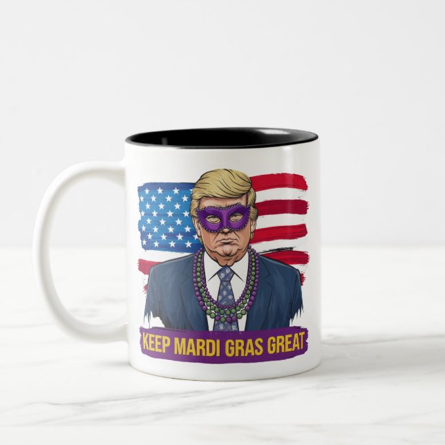 Tasse 2 Couleurs Garder Mardi Gras Grand Amusant Trump Mardi Gras 2 (Gauche)