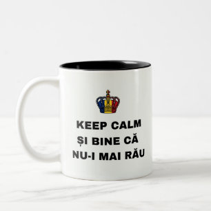 TASSE 2 COULEURS GARDEZ CALME ET HEUREUSEMENT CE N'EST PAS PIRE