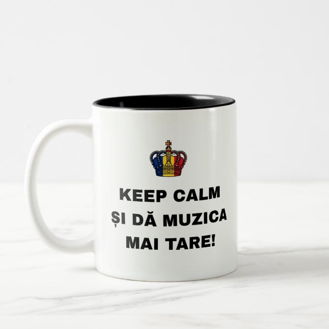 TASSE 2 COULEURS GARDEZ CALME ET MONTEZ LE SON ! (Gauche)