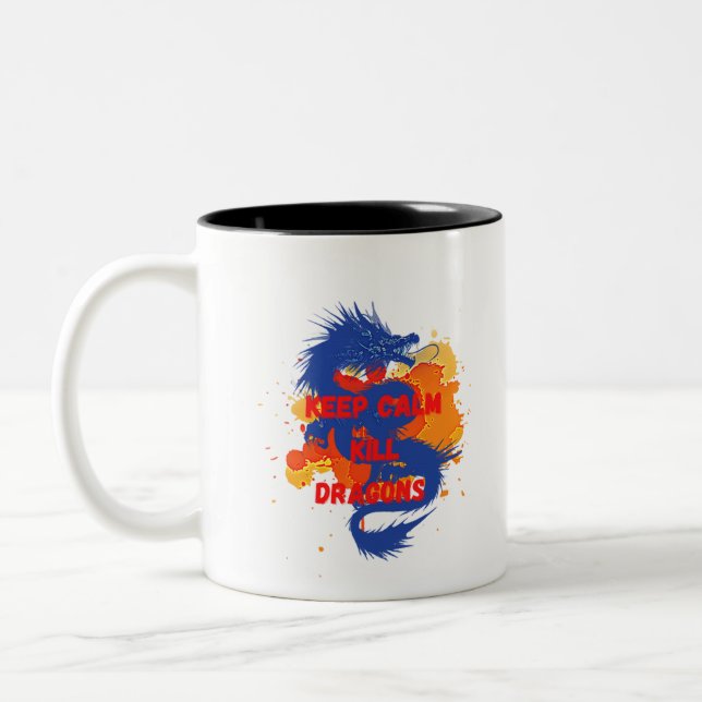 Tasse 2 Couleurs Gardez calme tuez les dragons (Gauche)