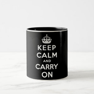 Tasse 2 Couleurs Gardez le calme et continuez (conception noire)