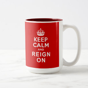 Tasse 2 Couleurs Gardez le calme et le règne sur des cadeaux de