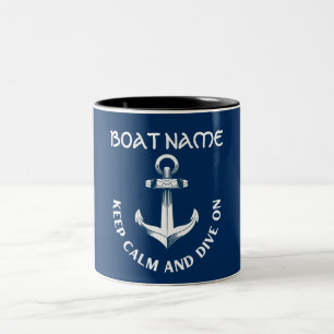 Tasse 2 Couleurs Gardez Le Calme Et Plongez Sur, Ancre Bleu Marine
