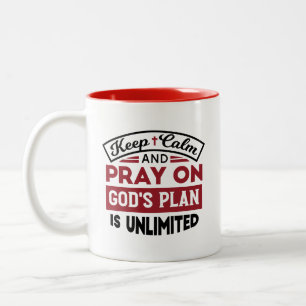 Tasse 2 Couleurs Gardez le calme et priez Le plan de Dieu est une c