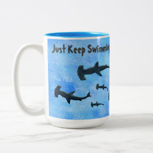 Tasse 2 Couleurs "Gardez Les Requins En Baignade"