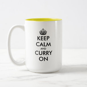 Tasse 2 Couleurs Gardez votre calme et continuez avec un curry drôl