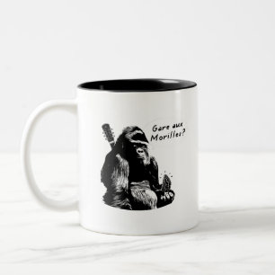 Tasse 2 Couleurs GARE AUX MORILLES ? (gorille, musique)