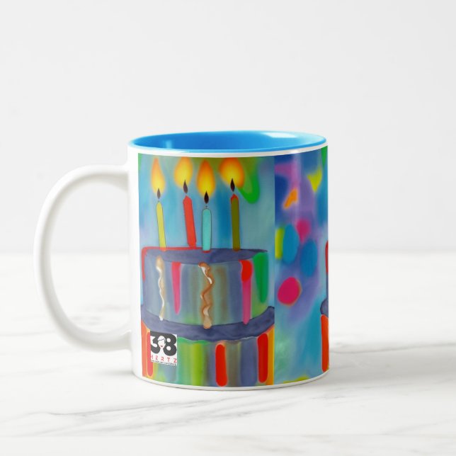 Tasse 2 Couleurs Gâteau d'anniversaire (Gauche)