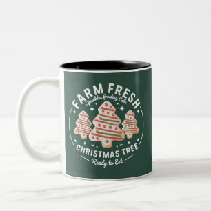 Tasse 2 Couleurs Gâteau d'arbre de Noël frais de la ferme Vacances 