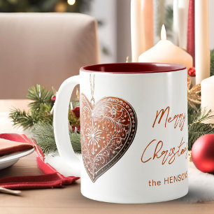Tasse 2 Couleurs Gâteau de Noël rustique décoré traditionnel