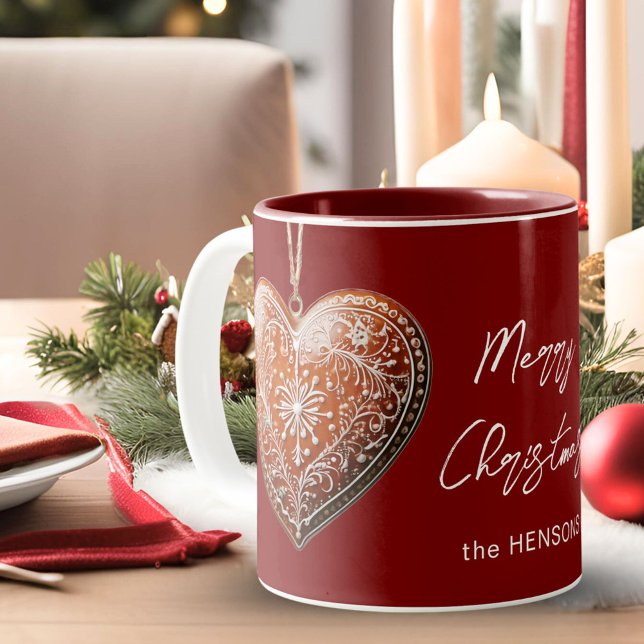 Tasse 2 Couleurs Gâteau de Noël rustique décoré traditionnel (Créateur téléchargé)