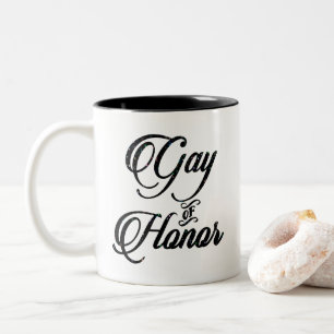 Tasse 2 Couleurs Gay d'honneur   Cadeau personnalisé pour la fête d