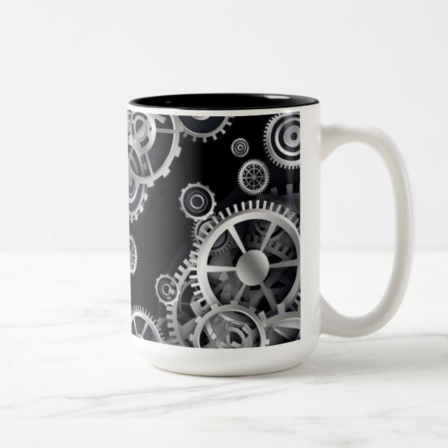 Tasse 2 Couleurs Gears en argent vapeur (Droit)
