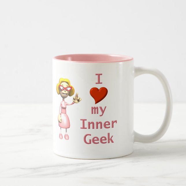 Tasse 2 Couleurs Geek intérieur de fille (Droit)