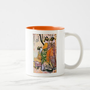 Tasse 2 Couleurs Geisha japonais 1911 de la gravure trois
