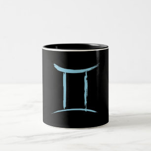 Tasse 2 Couleurs GEMINI les jumeaux Astrologie Bleue Mai Juin Anniv