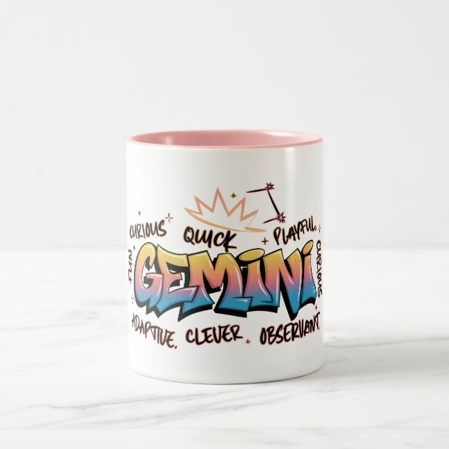 Tasse 2 Couleurs Gemini Zodiac  Graffiti  (Centre)