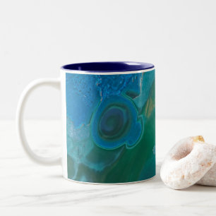 Tasse 2 Couleurs Gemstone Swid Vivid Bleu Vert poli Gem