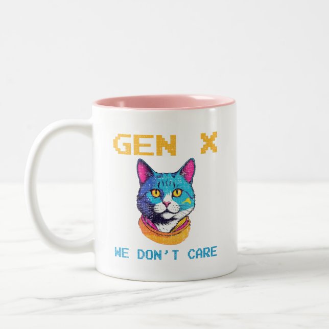Tasse 2 Couleurs Gen X nous nous en fichons (Gauche)