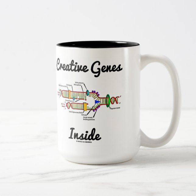 Tasse 2 Couleurs Gènes créatifs à l'intérieur (réplication de l'ADN (Droit)