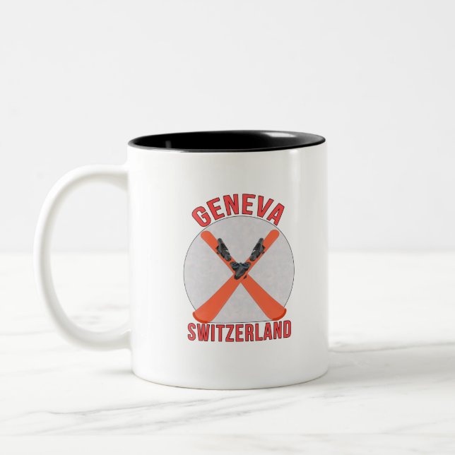 Tasse 2 Couleurs Genève, Suisse (Gauche)