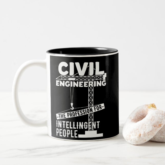 Tasse 2 Couleurs Génie Civil La profession pour l'intelligence (Avec donut)